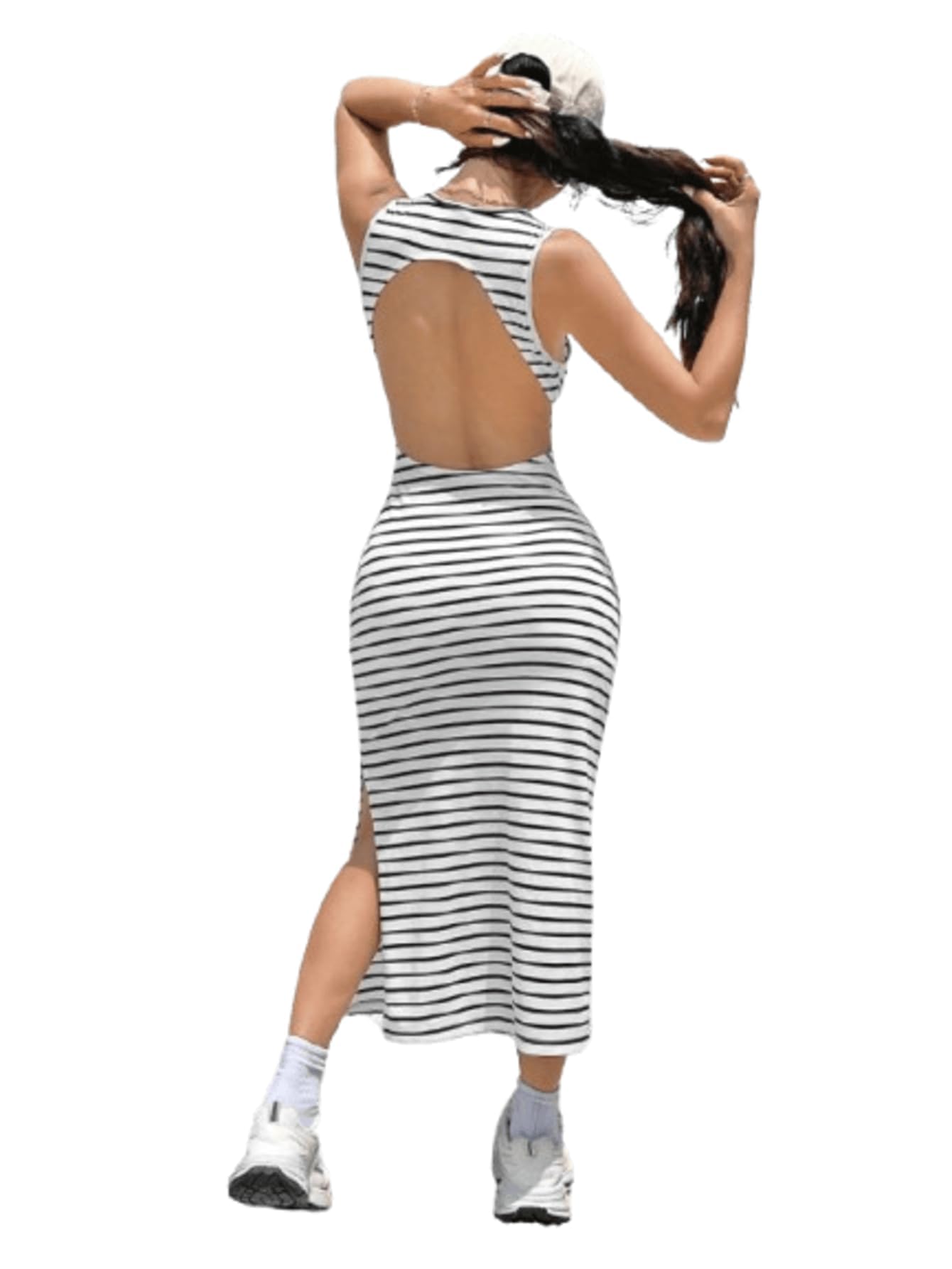 Women's Black Fit and Flare Maxi Dress