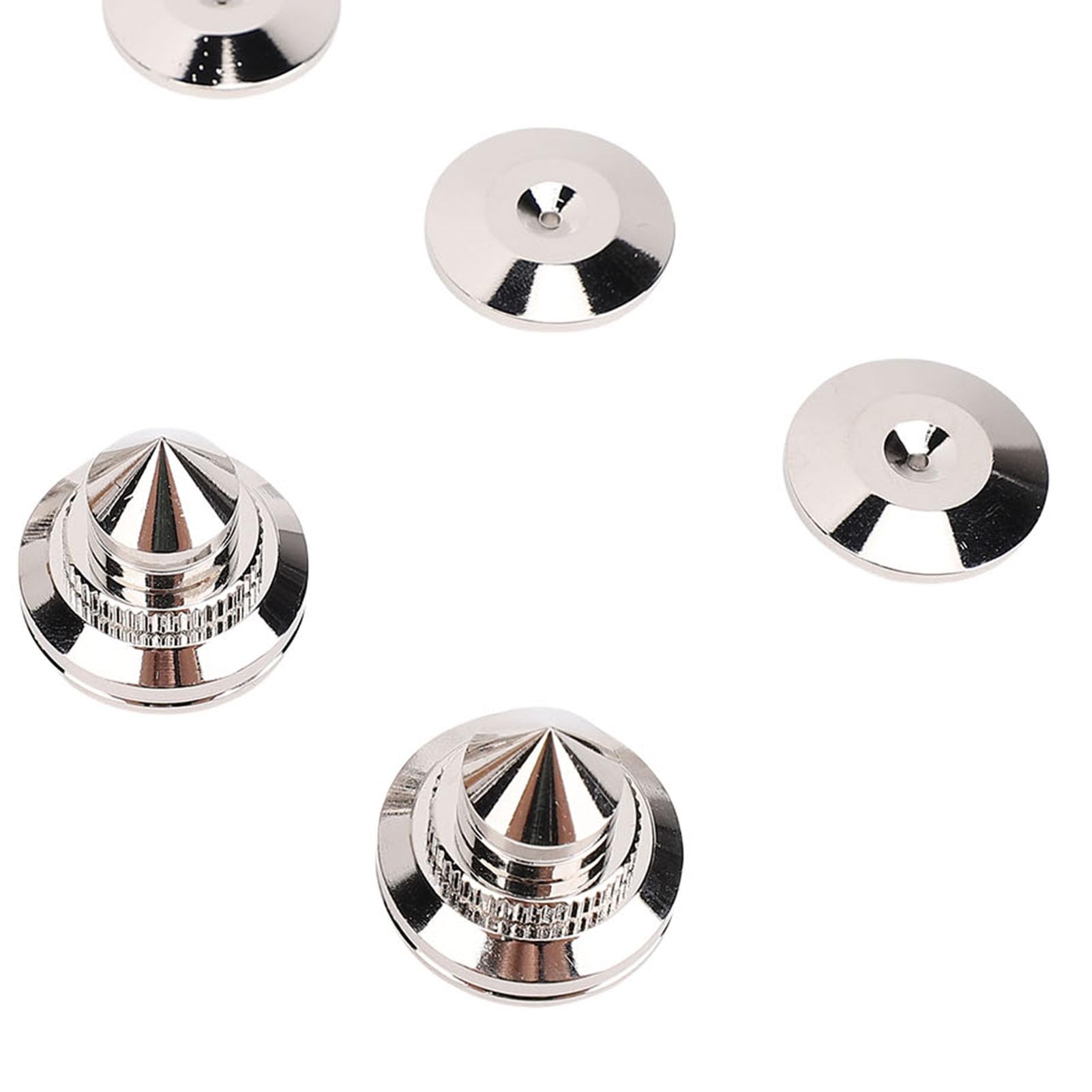 Fockety Punte Isolanti per Altoparlanti, Piedini Isolanti per Giradischi in Rame per Assorbimento delle Vibrazioni, Punte per Subwoofer con Dadi di Livellamento Regolabili in Altezza per