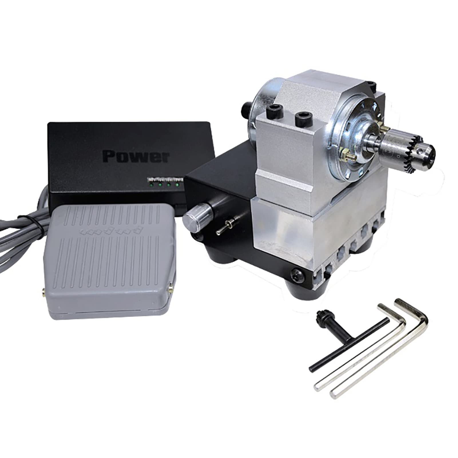 AC 100-240V High-speed Fishing Rod Floating Electric Drill 24V 8000RPM Mini Bench Drill 4MM Hollow Shaft Collet 0.3-4MM With Foot Switch