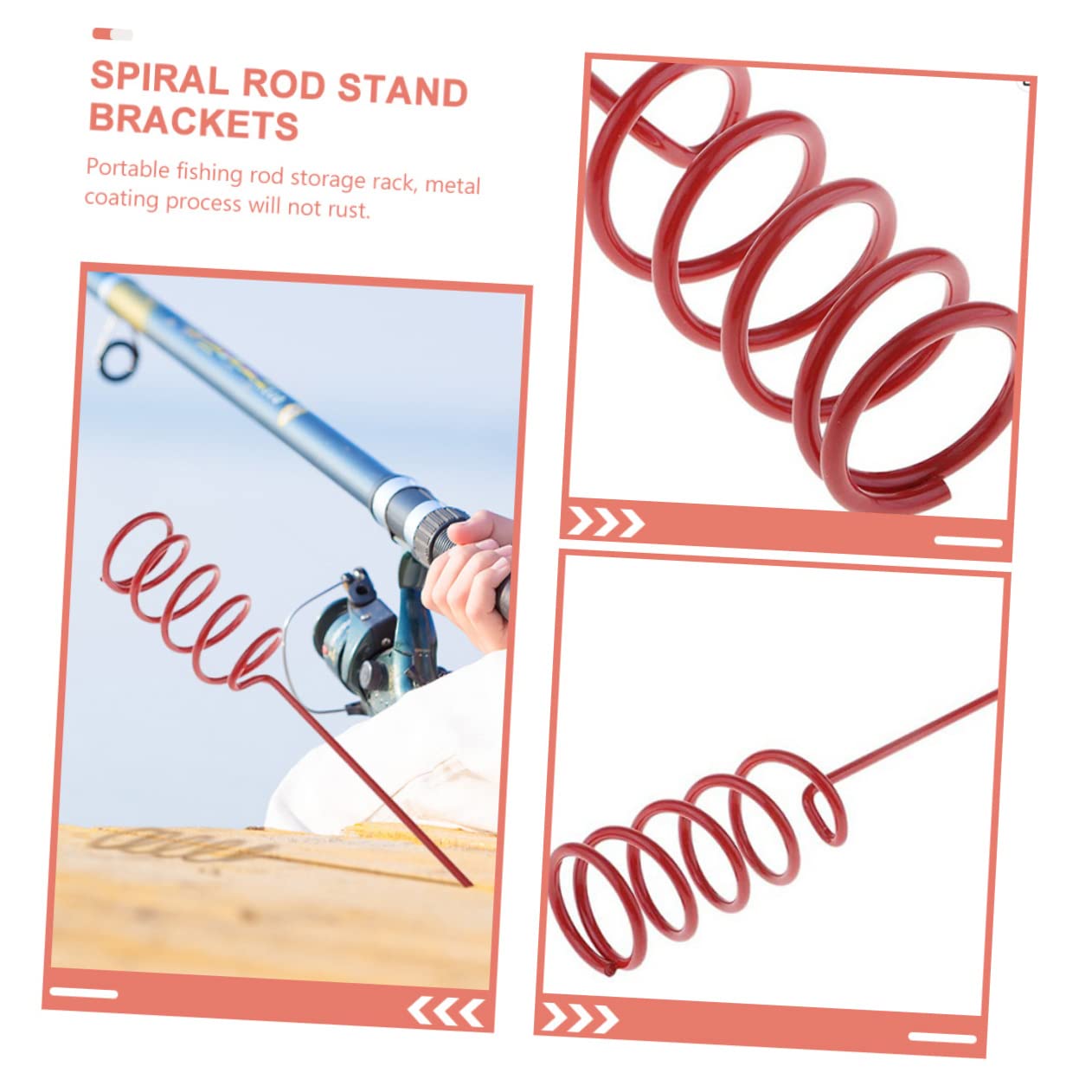 Sosoport 4pcs Fishing Pole Mount Metal Rod Holders for Boat Ground Sturdy Durable