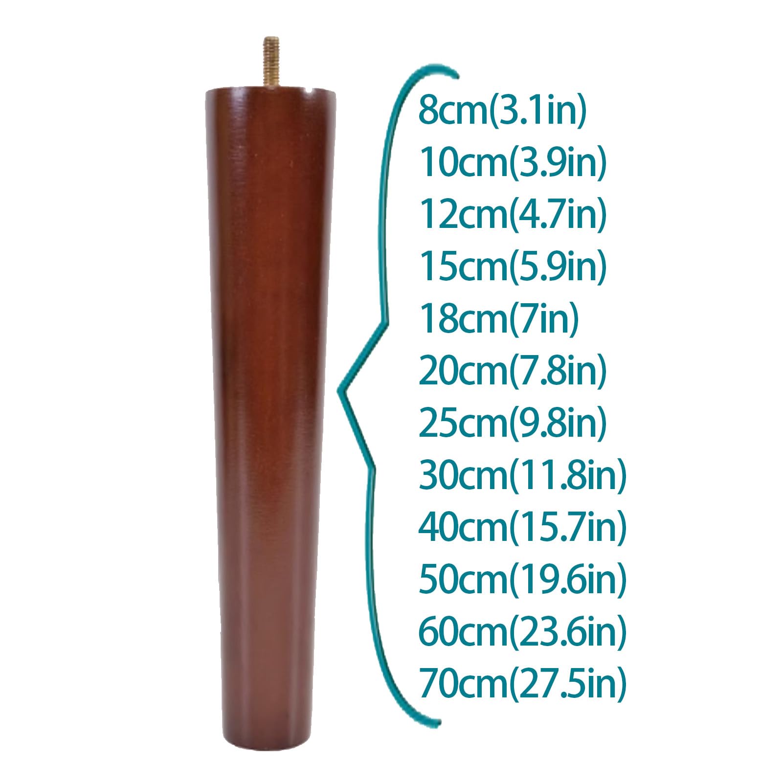 Patas de madera de nogal macizo, 4 patas de sofá de madera para sofás, mesitas de noche, mesas de café y armarios, estilo moderno de mediados de siglo y soporte elegante.