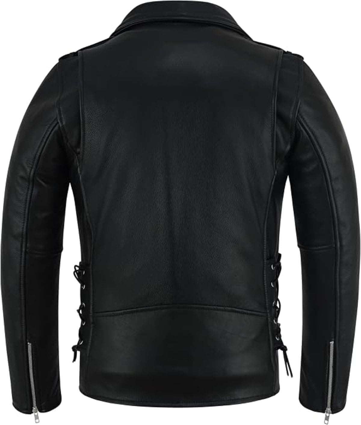 Chaqueta clásica de cuero Brando para hombre, chaqueta de motociclista negra auténtica