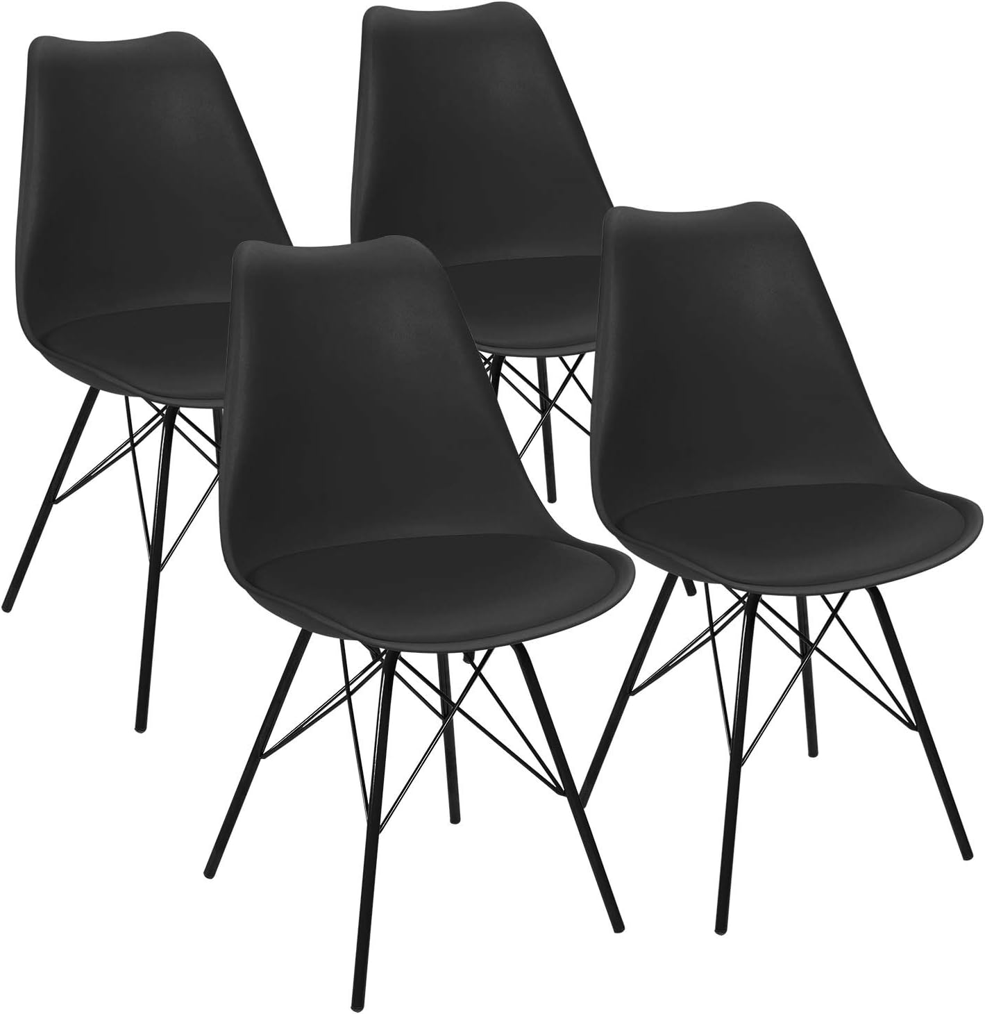 JUMMICO Kitchen Dining Chair with Soft Padded Mid Century Shell Side Chair Armless