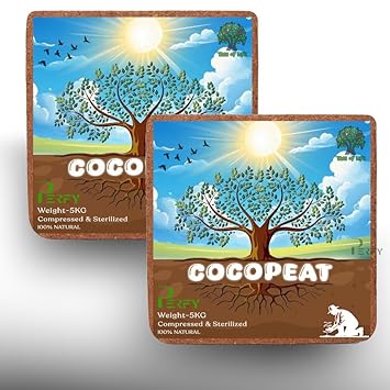Perfy Cocopeat Block for Home Gardening Plants- 10kg| Natural Coconut Coir Fibres for Plotted Plants - image, photos