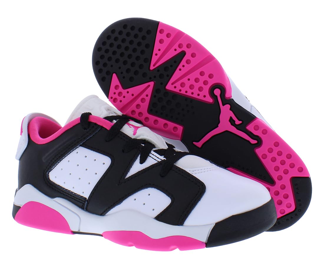 Jordan Boy's Air 6 Retro Low (Big Kid) Black/Fierce Pink/White 6.5 Big Kid M