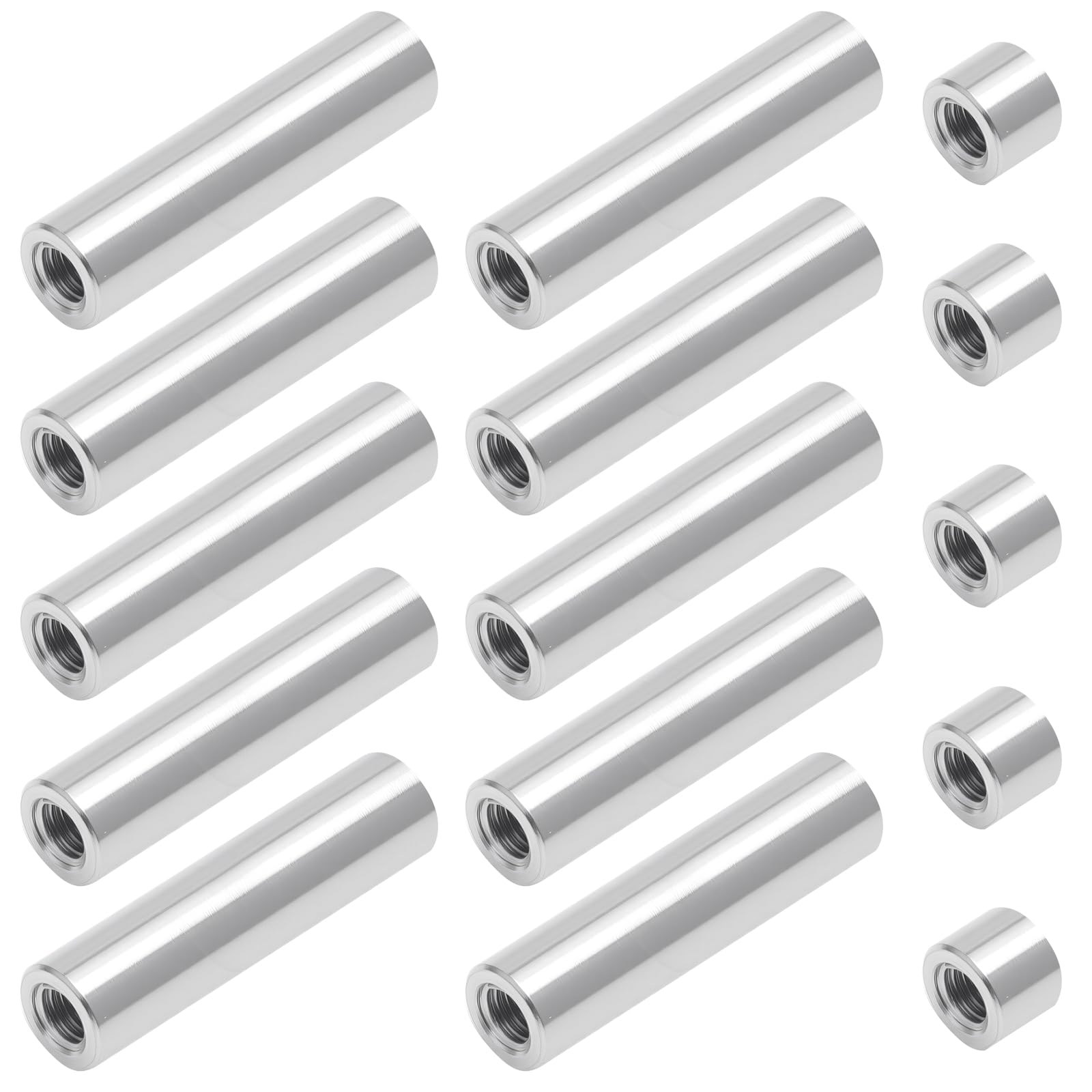 15 pezzi Set di Dadi Cilindrici Filettati M6, Distanziatori in Acciaio Inox 304 10x40mm & 10x8mm Raccordi per Viti Distanziatori per Parete Dado Prolunga per Fissaggi Industriali e Domestici