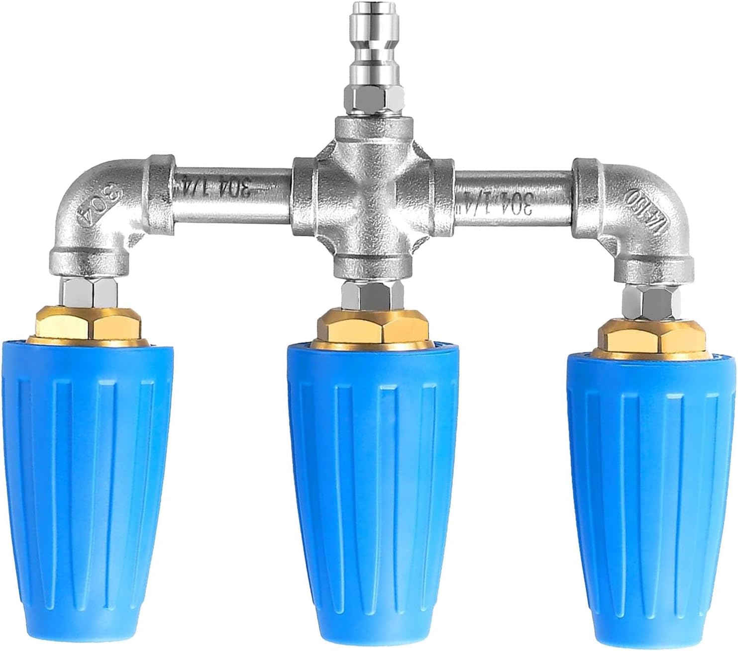 "4000 PSI Turbo Nozzle for Pressure Washers – 360° Rotating 3-in-1 Spray Tip, 2.0 Orifice, Stainless Steel & Brass Quick Connect (1/4") – Heavy-Duty Power Washer Accessory"