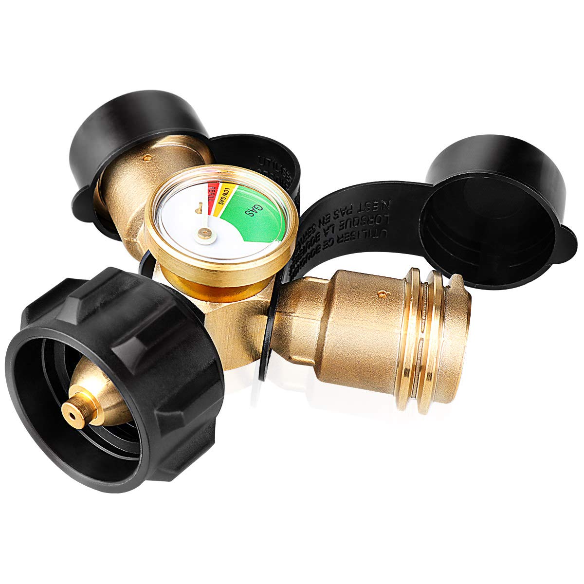 Buy DEPFALL Propane Splitter Propane Tank Y Splitter Adapter with Gauge