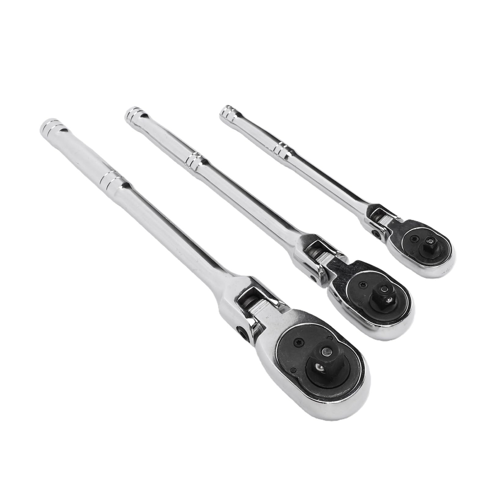 Generic Zestaw Elastycznych Kluczy Grzechotkowych 72 Zębów z głowicą obrotową 180° do Napraw Samochodowych Stal CrV 1/4 3/8 1/2 Cala