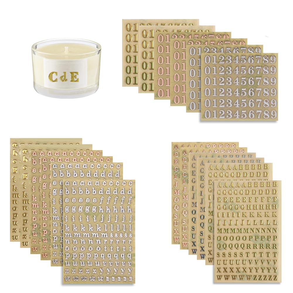 Bieiyhe 18 Hojas Pegatinas Letras Adhesivas Pequeñas Doradas Plata Alphabet Stickers Letras Autoadhesivas Brillantes Letras Alfabeto Pegatinas Numeros Adhesivos Decorativas Letras Vinilo para DIY