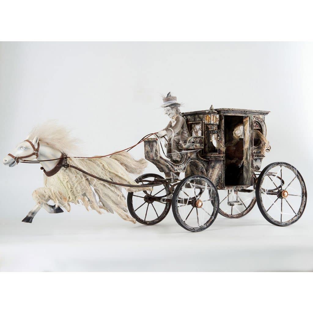 Katherine's Collection 2022 Gone Batty Ghostly Horse Drawn Carriage Figurine 35"x10.5"16.5" - Haunting Home Decor Sculpture