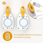 TimeFlys Audio Baby Monitor Paladin Portable, rechargeable, extra longue portée jusqu'à 2000 ft, lumière de nuit, camping