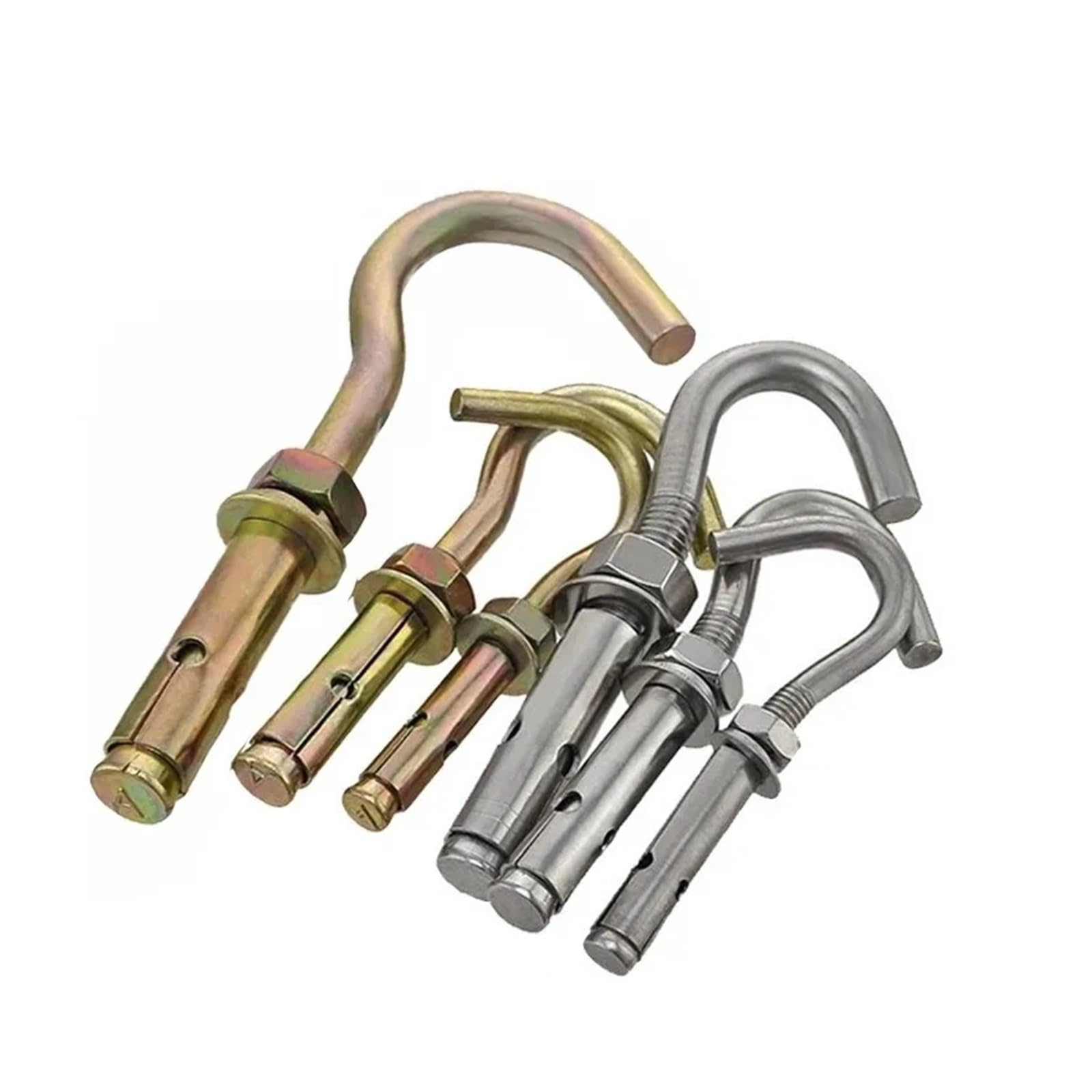 M6 M8 M10 M12 Gancio for vite di espansione 304 201 316 Acciaio inossidabile Ganci zincati al carbonio Ancoraggio for calcestruzzo(M6 4PCS,Colour zinc plate)