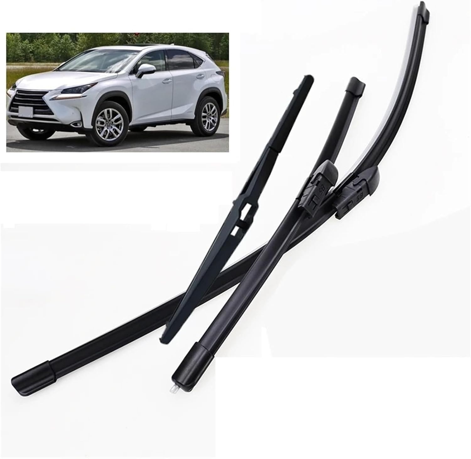 MadongJ Windshield Windscreen Wiper Blades for Lexus NX Series NX200 NX200t NX300h 2014-2019, Replacement Blades All-Weather Performance Streak-Free Windshield Wipers
