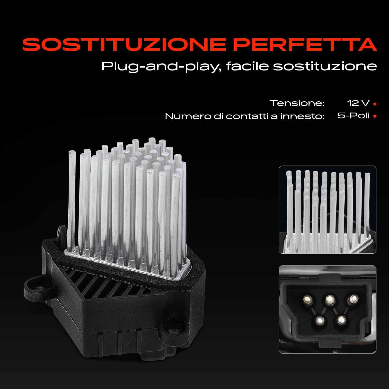 Frankberg Resistenza di riscaldamento Regolatore del ventilatore a 5 poli Compatibile con Serie 3 Compact E46 Serie 3 Touring E46 Serie 3 E46 Serie 3 Cabriolet E46 Serie 5 E39 Replace# 64116923204