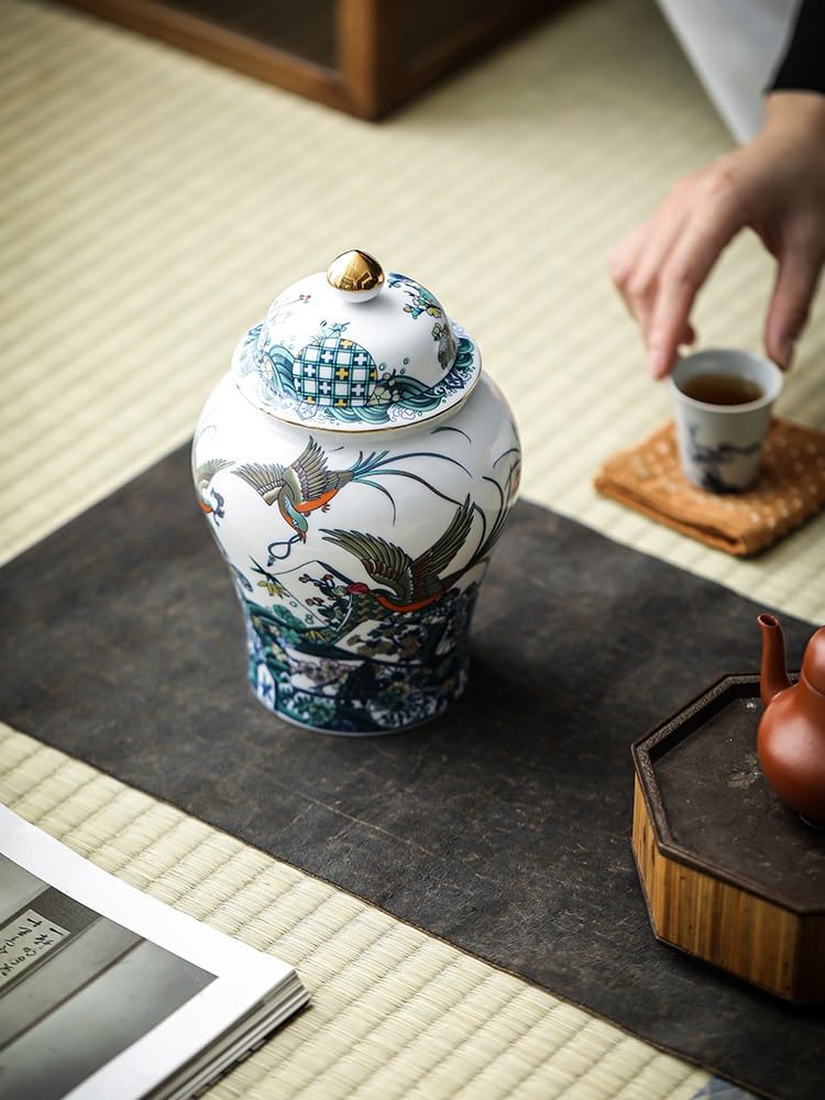 CMBSSTFC Słoik cukru chiński Retro ogólny słoik na herbatę ceramiczny szczelnie zamknię słoik słoik do przechowywania czarna herbata biała herbata słój salon słoik na cukierki pojemnik na herbatę