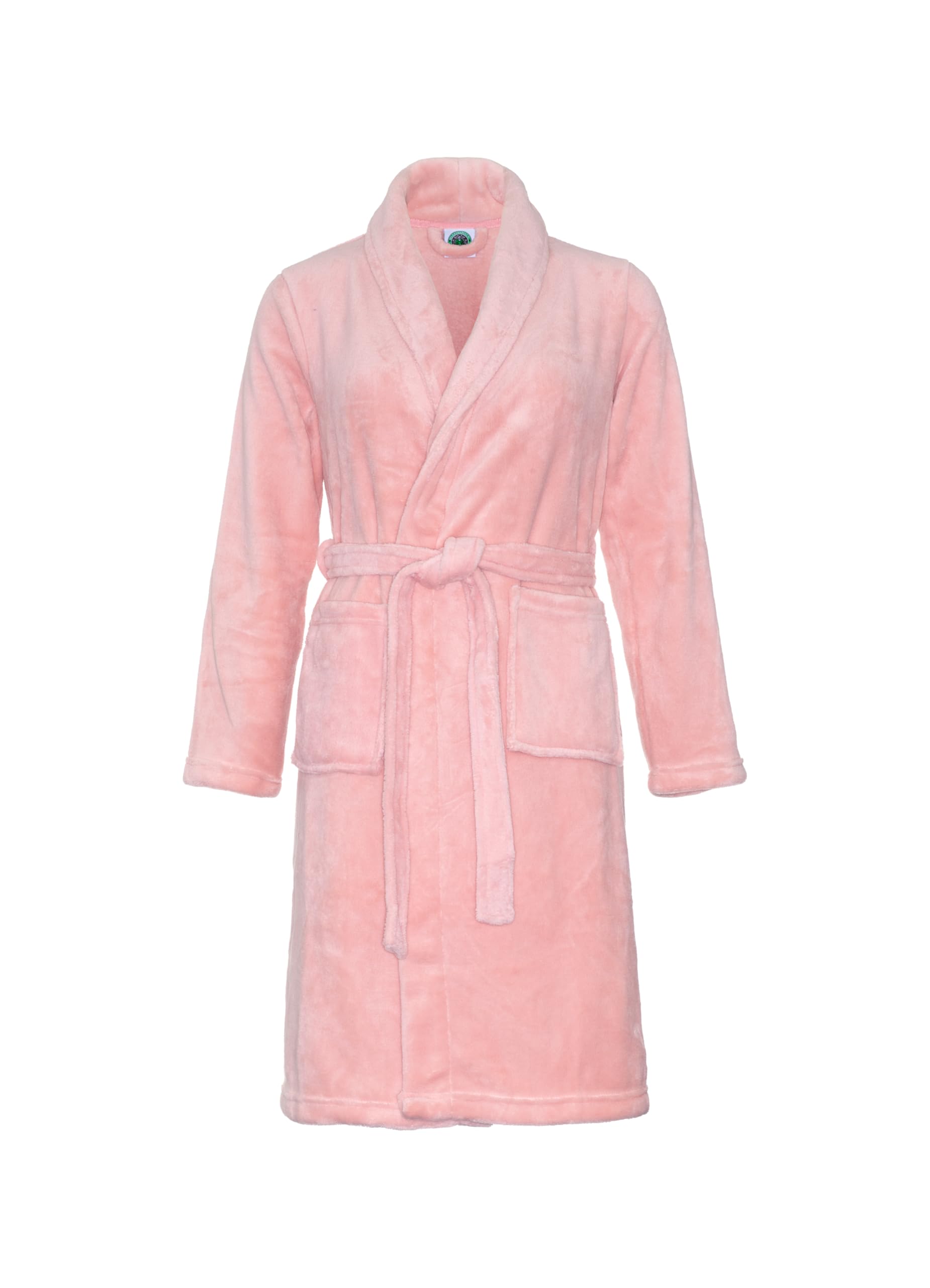 RELAX COMPANY - Fleece Kinderbademantel mit Namen Bestickt - Kinder - Mädchen/Jungen - Bademantel Kinder mit Stickerei personalisiert - Rosa - 164/176 - SKU 971-RC