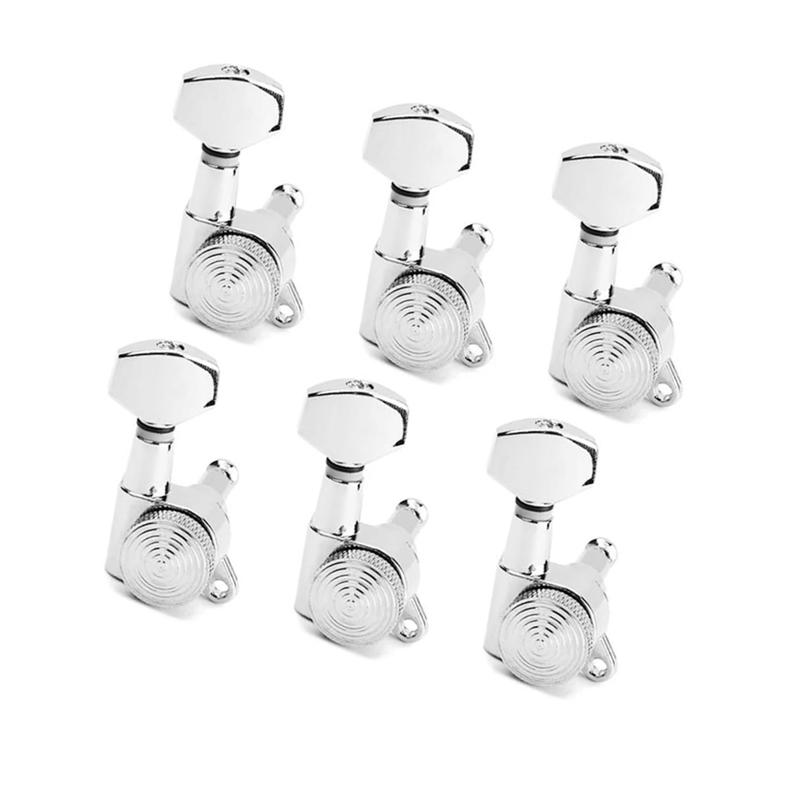 Afinación de guitarra eléctrica, cuerda de clavo, instrumento, cabezal de máquina, piezas de repuesto, llave de bloqueo Clavijas De Afinación De Cuerdas De Guitarra (Color : Silver)