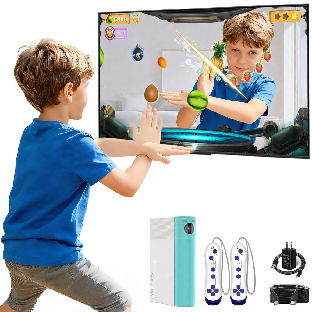 AR Motion Console di gioco per bambini: sistema di videogiochi TV Plug and Play, per giochi fisici al chiuso, interattivo, per famiglie, serate, feste, tempo di gioco, ottimo regalo per ragazzi e