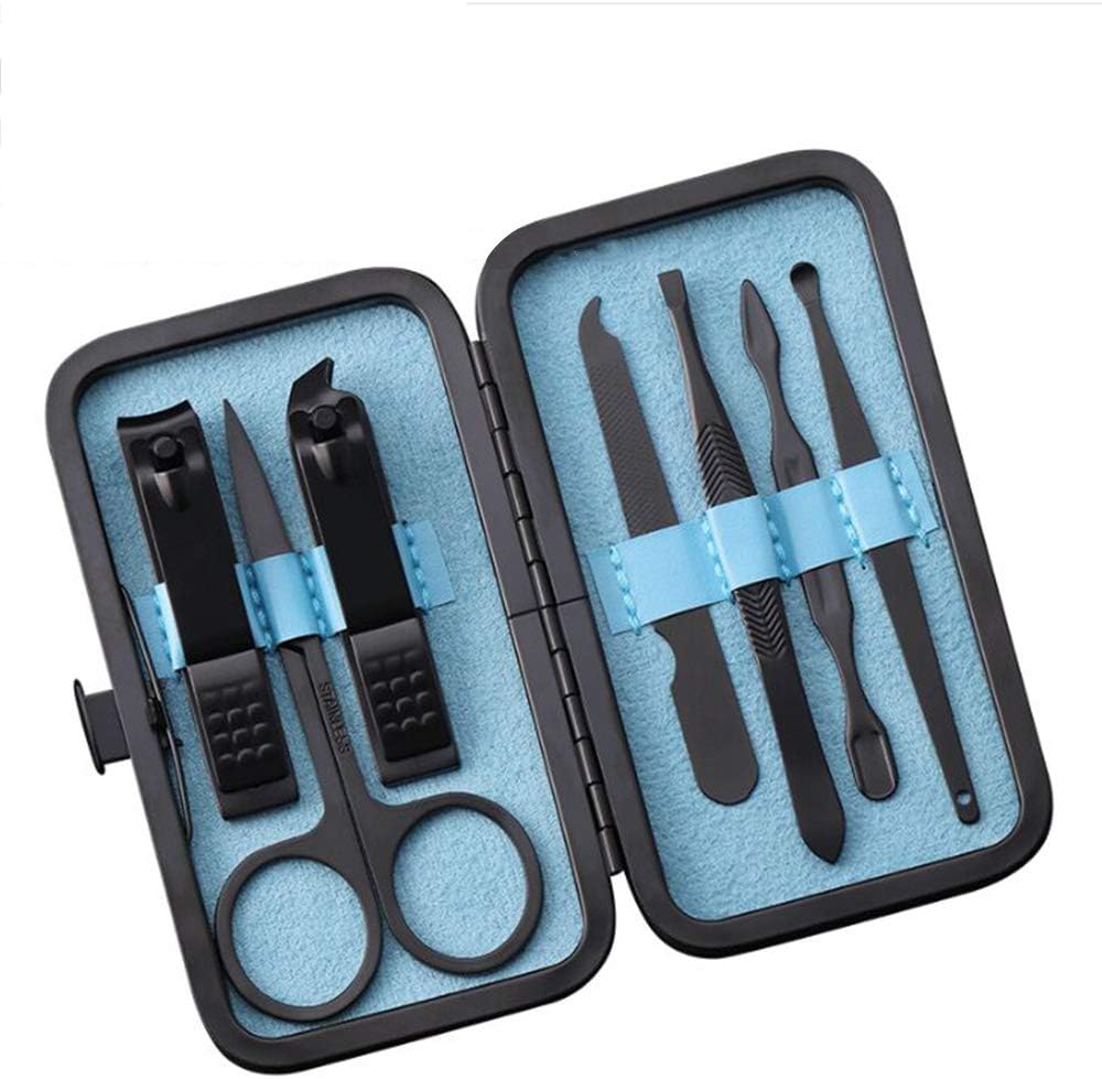 Manicure Set, Amatt 7-in-1 Stainless Steel Professional Manicure Pedicure Set for Man and Woman, Travel & Grooming Tool Kit Set (Blue)