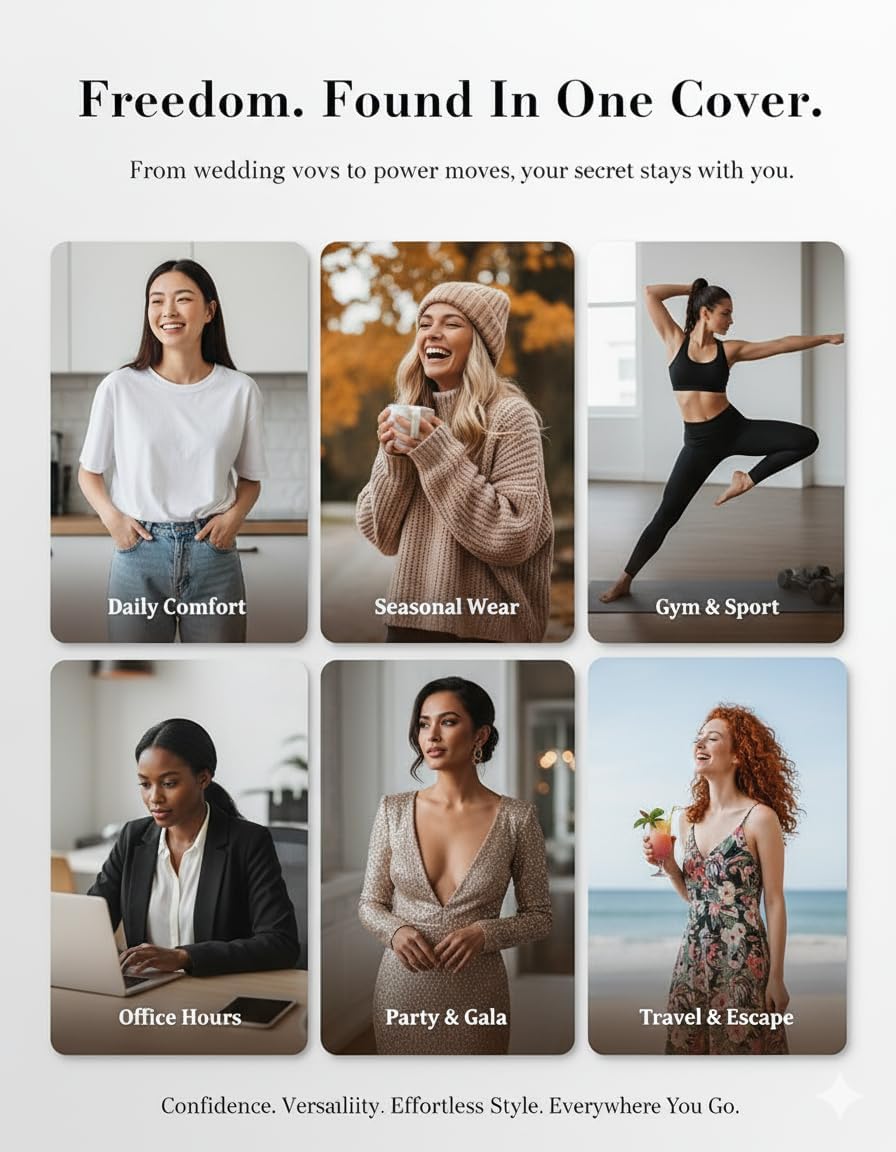 Seamless Push Up Adhesive Bra Nipple Covers - Waterproof Reusable Silicone Sticky Pasties with Lifting Pads - Image 6