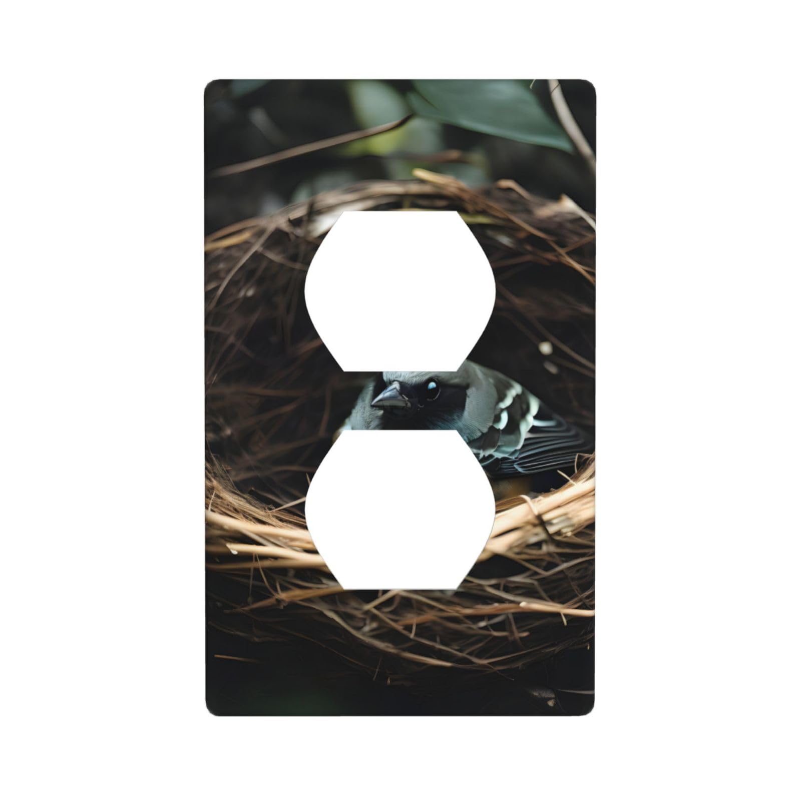 Little Bird nest Decorative Switch Plate Cover-Unbreakable Polycarbonate Wall Plate for Home Office, 1 Gang with Screws