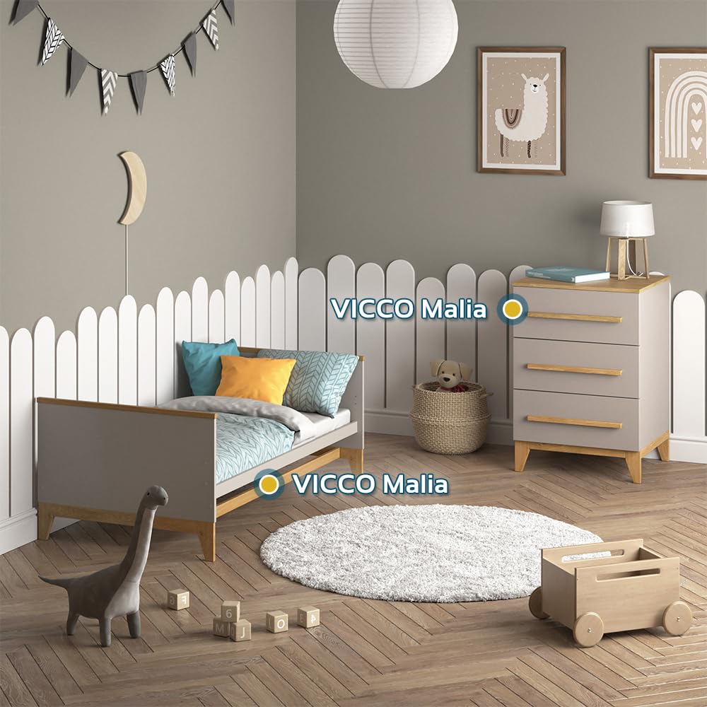 VitaliSpa Cassettiera Malia, Cashmere/Artigianale, 60 x 88 cm, per riporre vestiti e giocattoli nella cameretta dei bambini