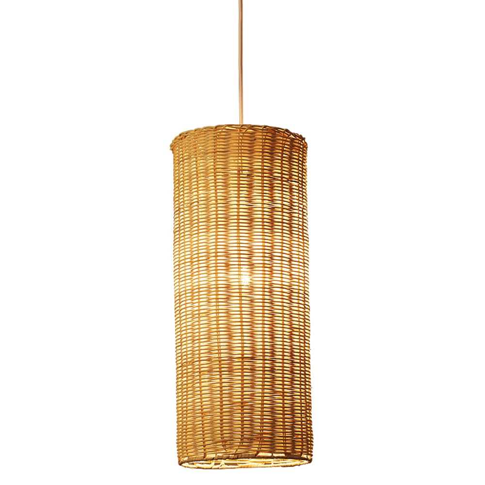 Suspension LED en rotin tressé à la main, luminaire d'art rétro