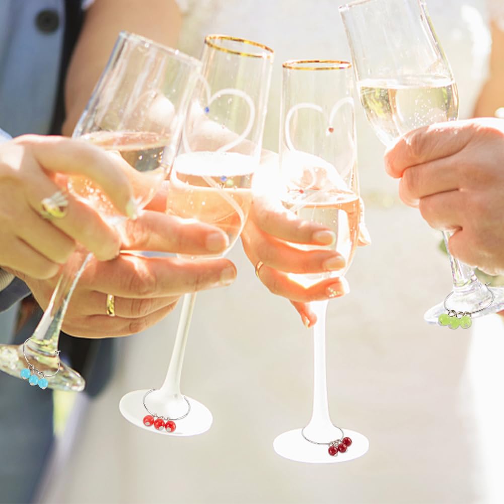 Breloques Identificateurs Pour Verres à Vin - Lot De 15 Avec Perles - Pour Fêtes, Noël, Soirées