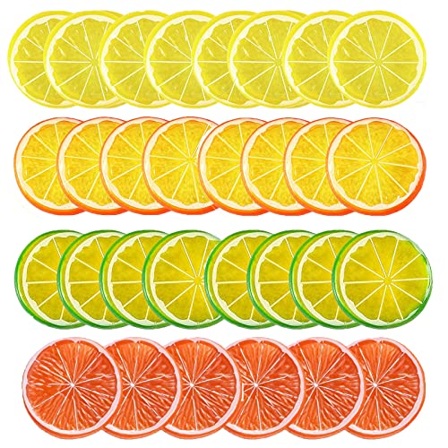 Yssreey 48 Pieces Fake Lemon Slices Simulation Grapefruits Decor Artificial Lemon Fruit Model Lifelike Plastic Fruit Decorative For Themed Party Wedding Crafts, Photography Props, Diy #TOP30