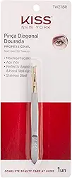 KISS NEW YORK Pinça Ponta Diagonal Dourada - Premium