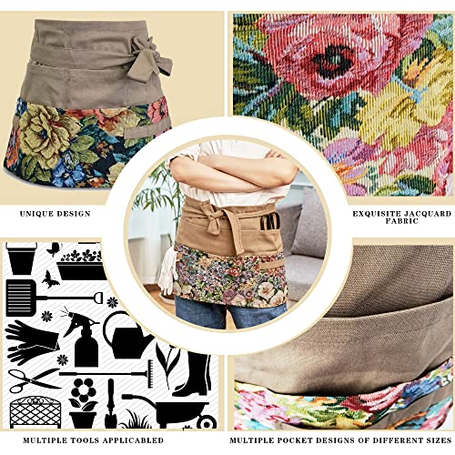 Garden-Apron-for-Woman-Gardening-Florist-Apron-Half-Apron-Harvesting-Apron-Floral-Gathering-Apron-with-Pocket