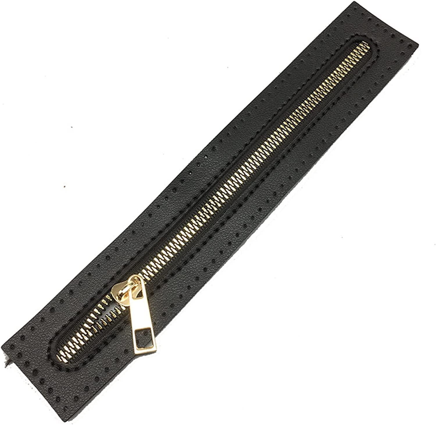 Zippers， Zip Fasteners Coil Zippers Seam Rippers Sewing Tools,2pcs PU Luggage Leather(Black)