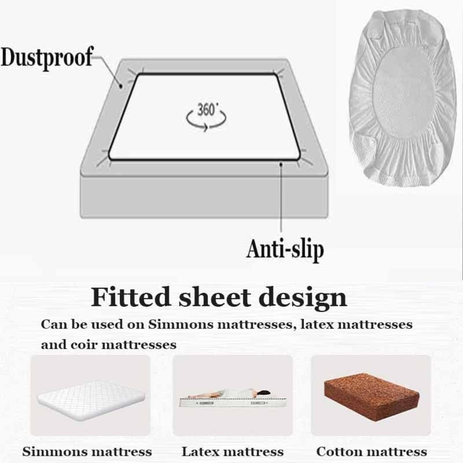 Protège-Matelas Couvre-Matelas Couvre-Matelas Couvre-lit d'hiver en Velours de Lait épaissi, Couvre-lit ajusté, Drap de Housse de Matelas en Velours Corail,Beige-200 * 220cm