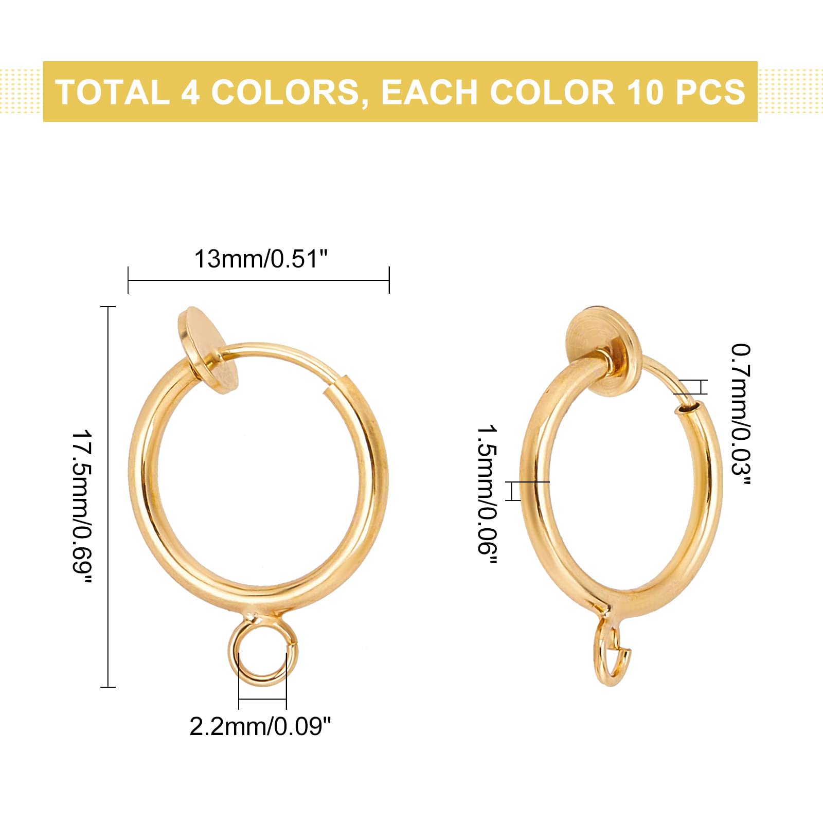 20 PCS Convertisseurs De Clips D'oreille Accessoires Boucles D'oreilles