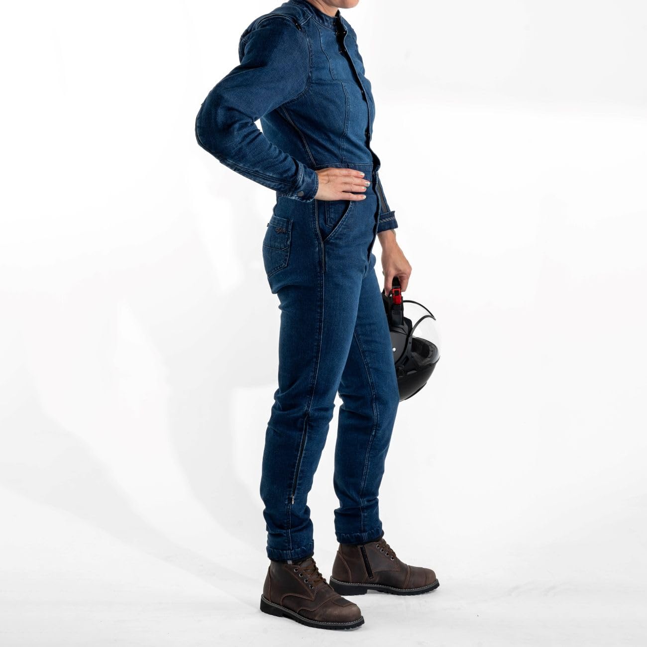 Mono para moto, certificado textil TRENDY para mujer, color azul