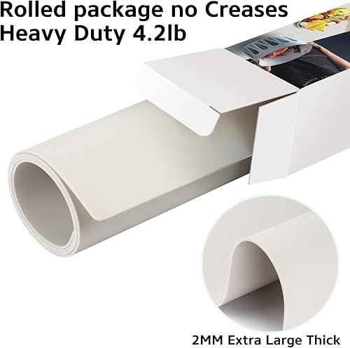 Miniatura 9 de Tapete grande de silicona resistente al calor de 78.7 x 15.7 pulgadas, tapete de silicona antideslizante para encimera de cocina, protector de