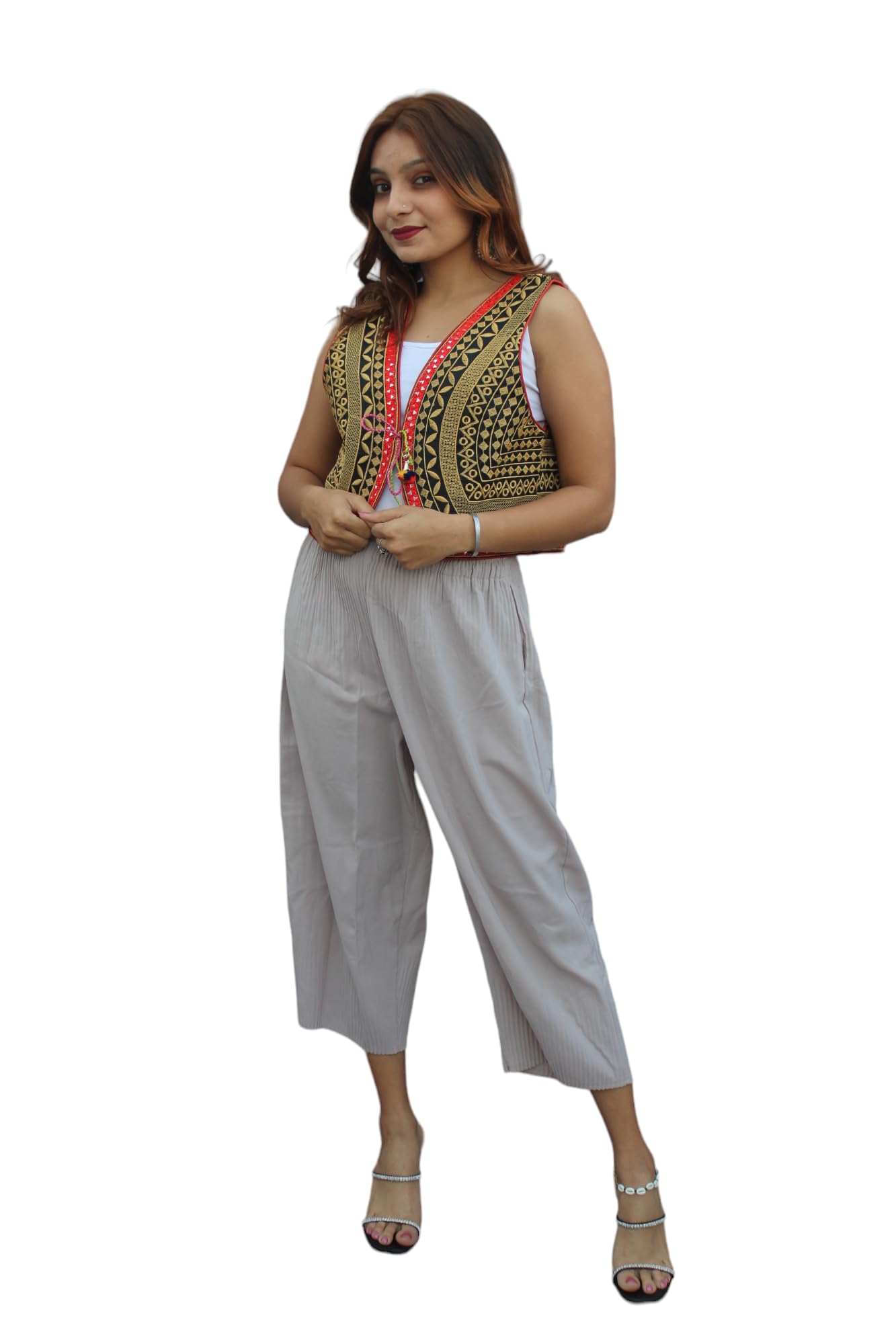 tavan Women's Embroiderd Ethnic Shrug or Jacket and Special Embroidered Cotton Koti/Jacket/Waist Coat for Women-picture-1