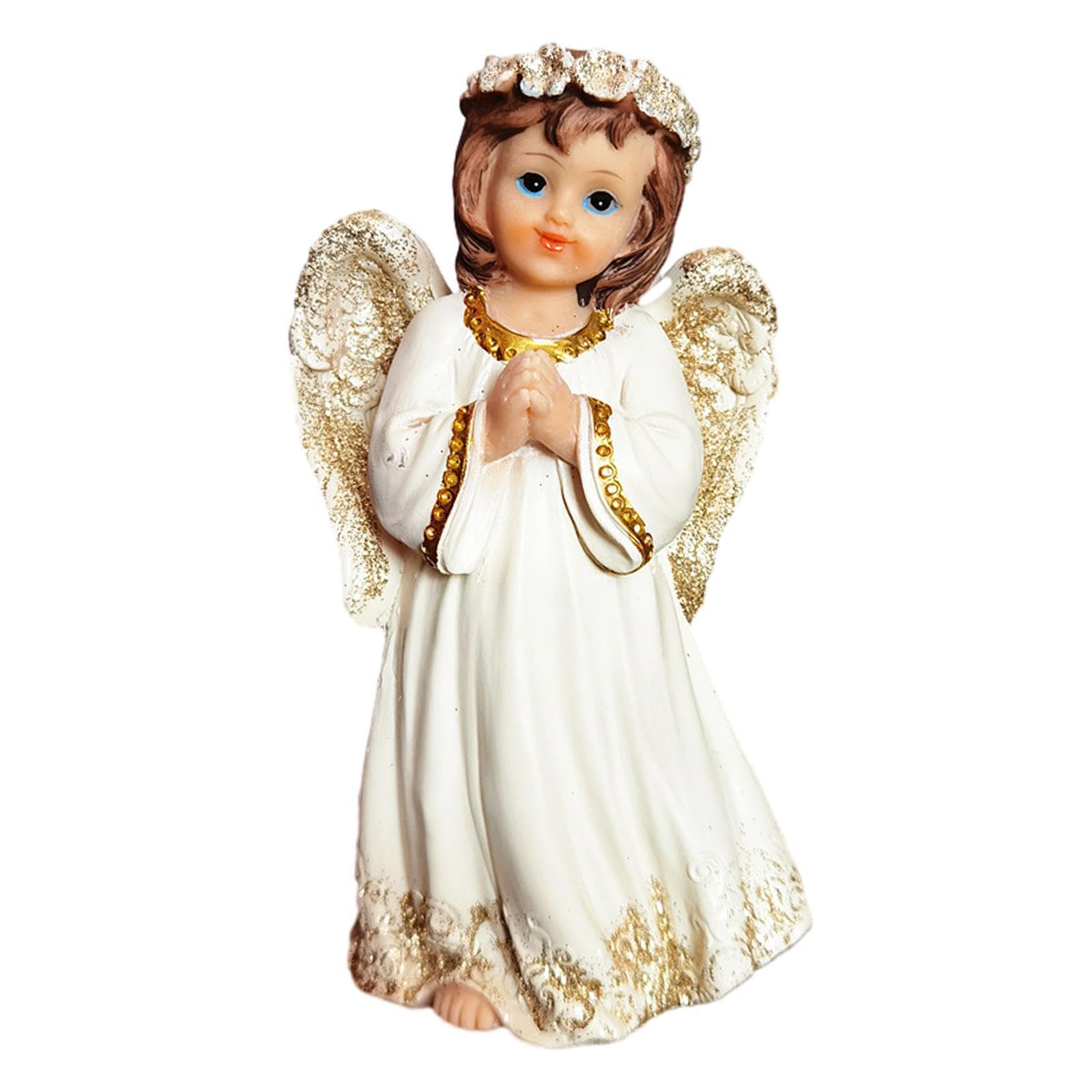 Zambuph Noble And Elegant Praying Angel Figurine Sculpture Made Of Durable Resin Home Garden Decor Angel Sculpture For Patio Lawn Yard Porch Decor Rack Praying Figurine Modern Statue
