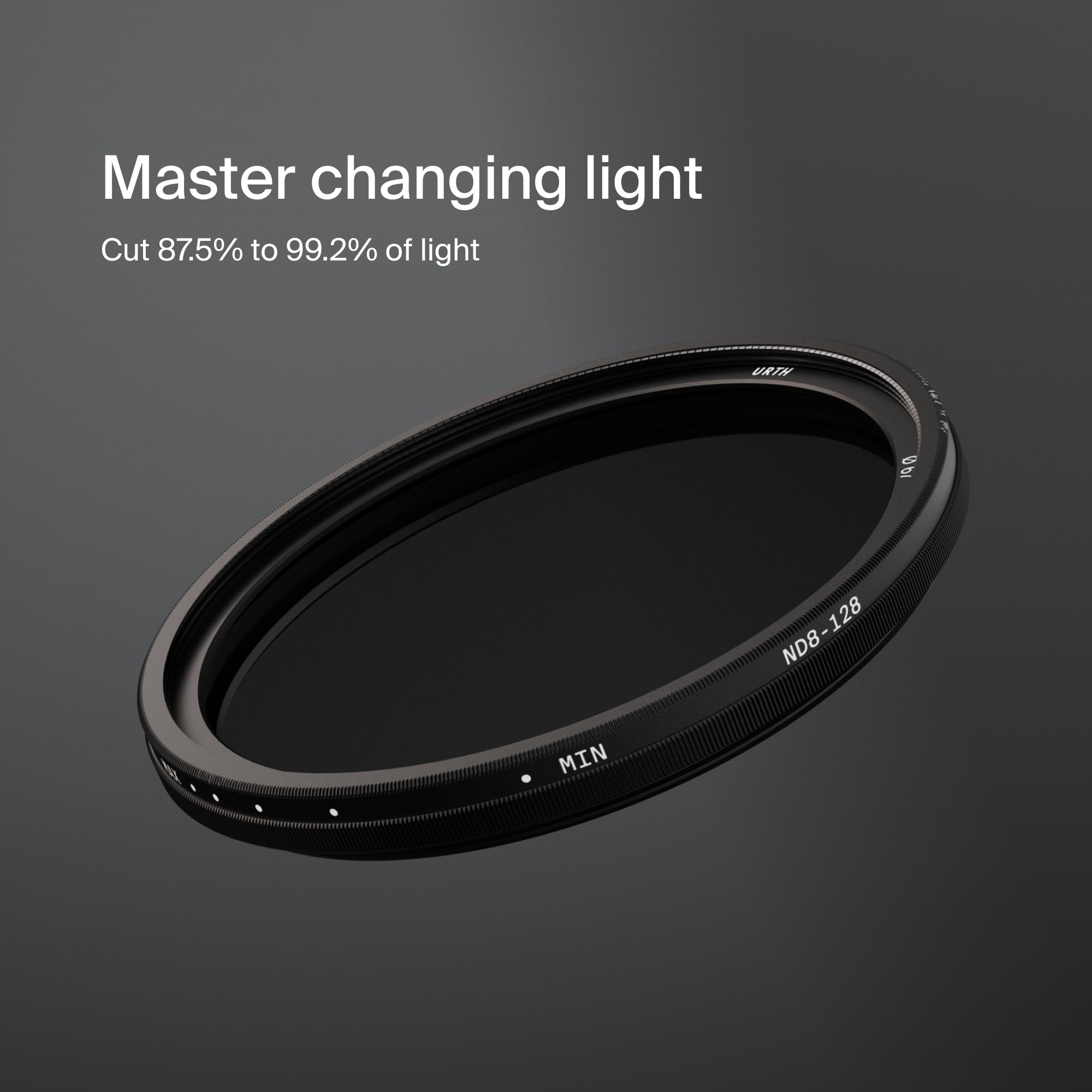 Urth 55 mm Variabler Graufilter ND8-128 (3-7 Stop) ND Filter Neutraldichte nanobeschichtet ultraflach