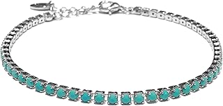 OHANA Bracciale Tennis Donna Placcato Oro 18K con Pietre Opali