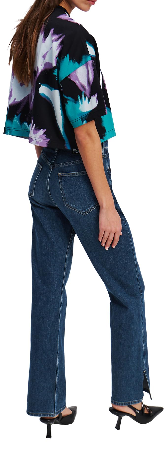 Karl Lagerfeld Jeans Damen Jeans High Rise Straight Denim with Slit