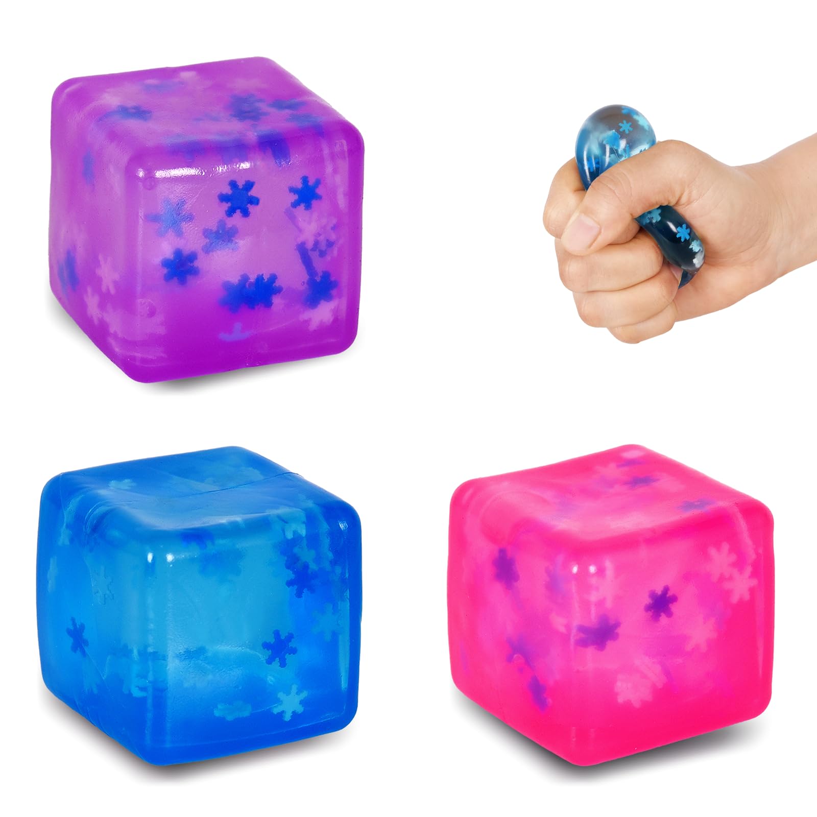 Fumzazyllo 3Pcs Stress Balls, Small Squishy Fidget Toys for Anxiety Relief, 3.5cm Squeeze Cubes for Kids & Adults, Sensory Focus Balls for Boys & Girls (Ages 3+) — image 1