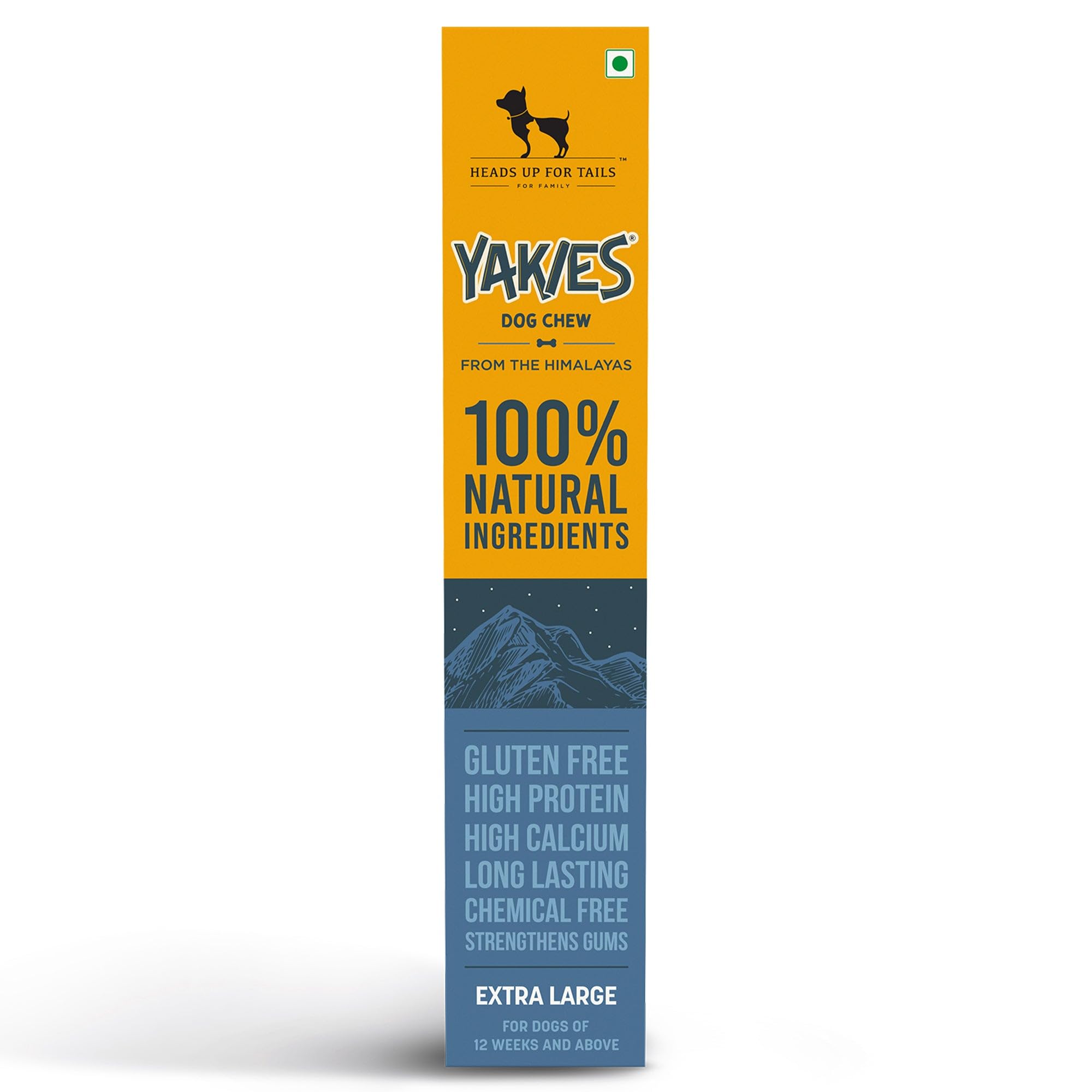 Yakies by HUFT Vegetarian Natural Dog Chew Bone – 110 gm, Extra Large Size Natural Long-Lasting Treat | Preservative-Free | Healthy Alternative to Rawhide | High Protein, All Life Stages