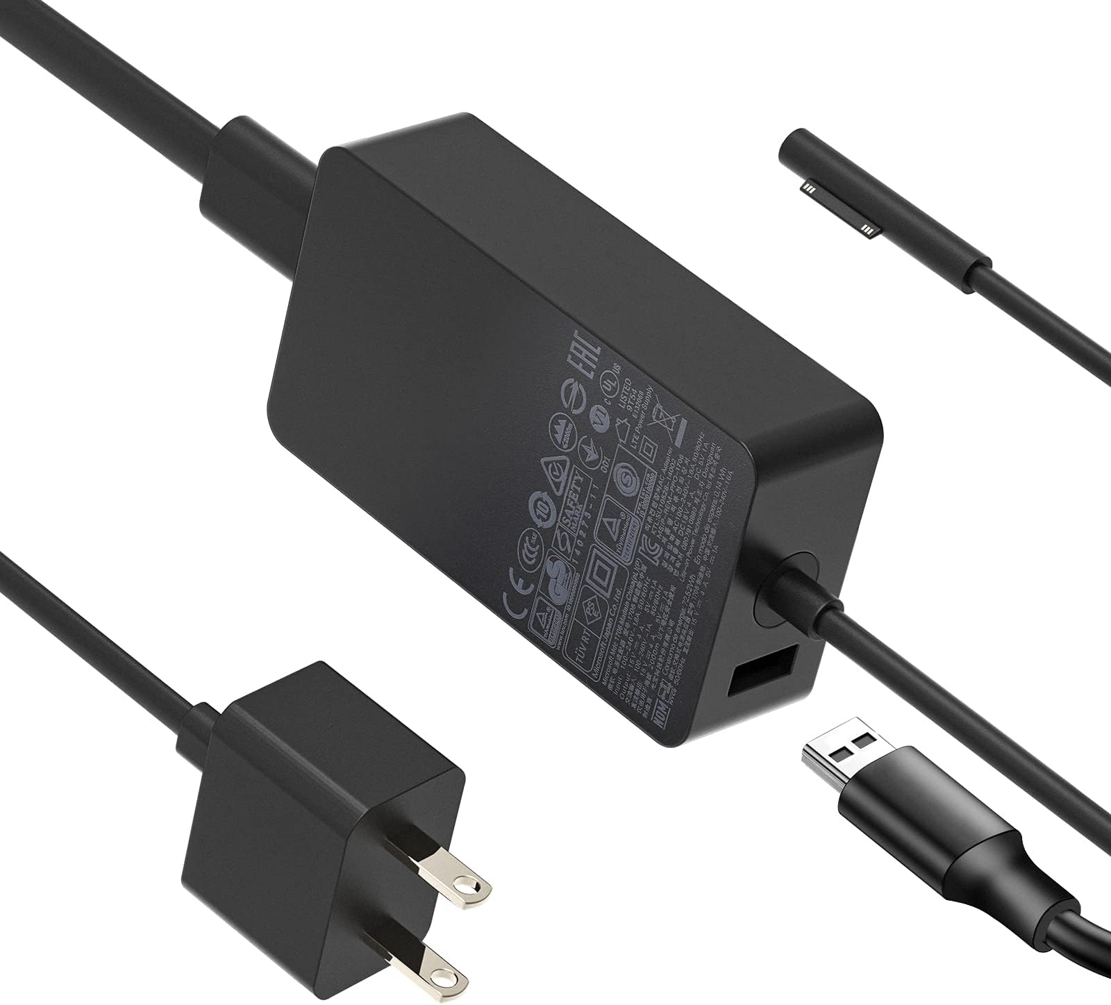 BINZET Surface Pro Charger Surface Pro 7 Charger, 15V 4A 65w Power Supply Adapter Compatible for Microsoft Surface Pro X/8/7/6/5/4, Surface Laptop, Surface Book, with 5V 1A USB [UL Listed]