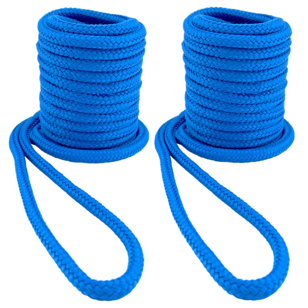 Corde D'amarrage Tressée Double 3/8 Pouces Compatible avec Systèmes D'amarrage Marin 15 Pieds Et 25 Pieds