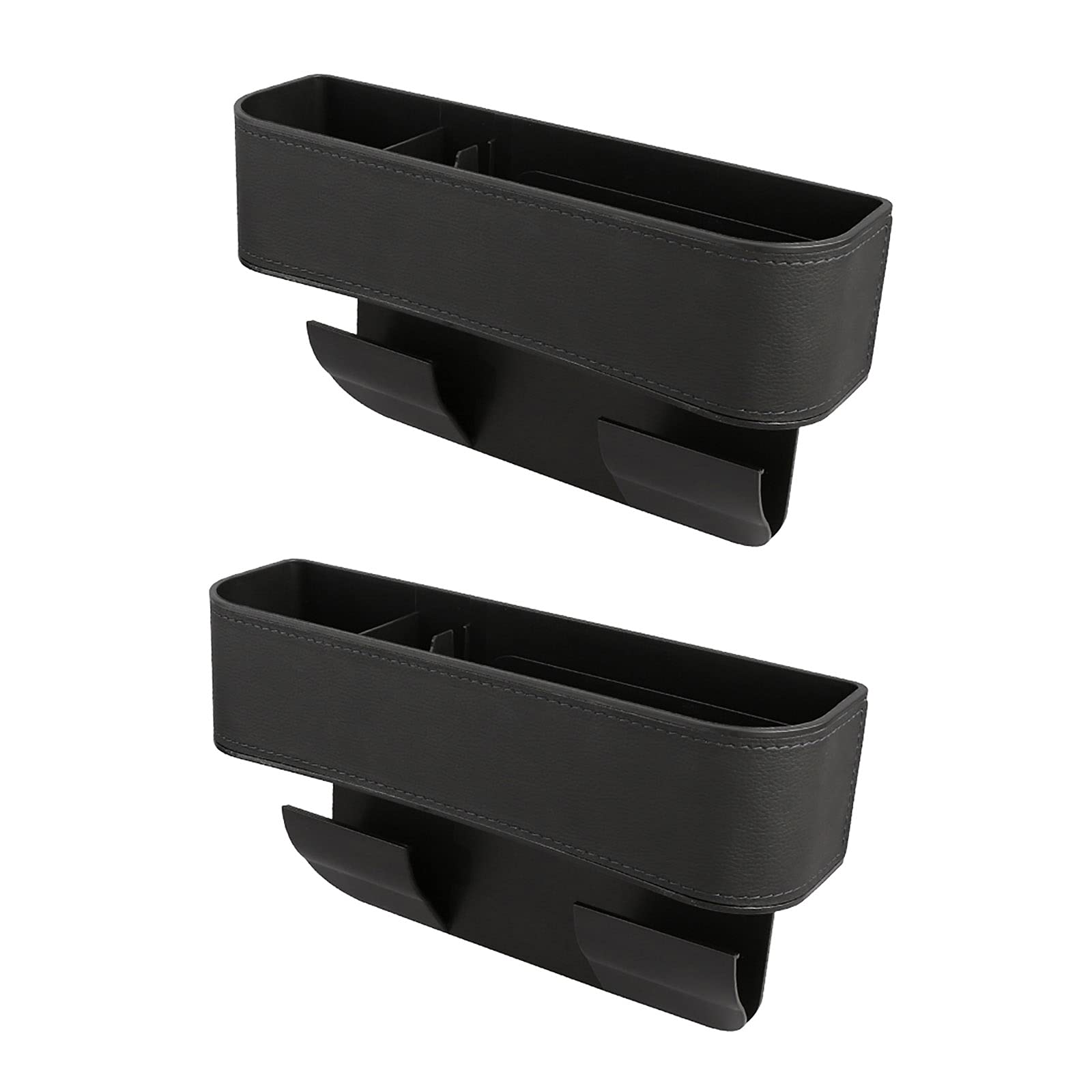 MeiBoAll 2pcs Car Seat Gaps Storage, PU Leather Car Seat Organizer Front Seat Gap Filler,Side of Center Console Storage Box for Phones/Coin/Cards/Sunglasses/Wallets/Keys