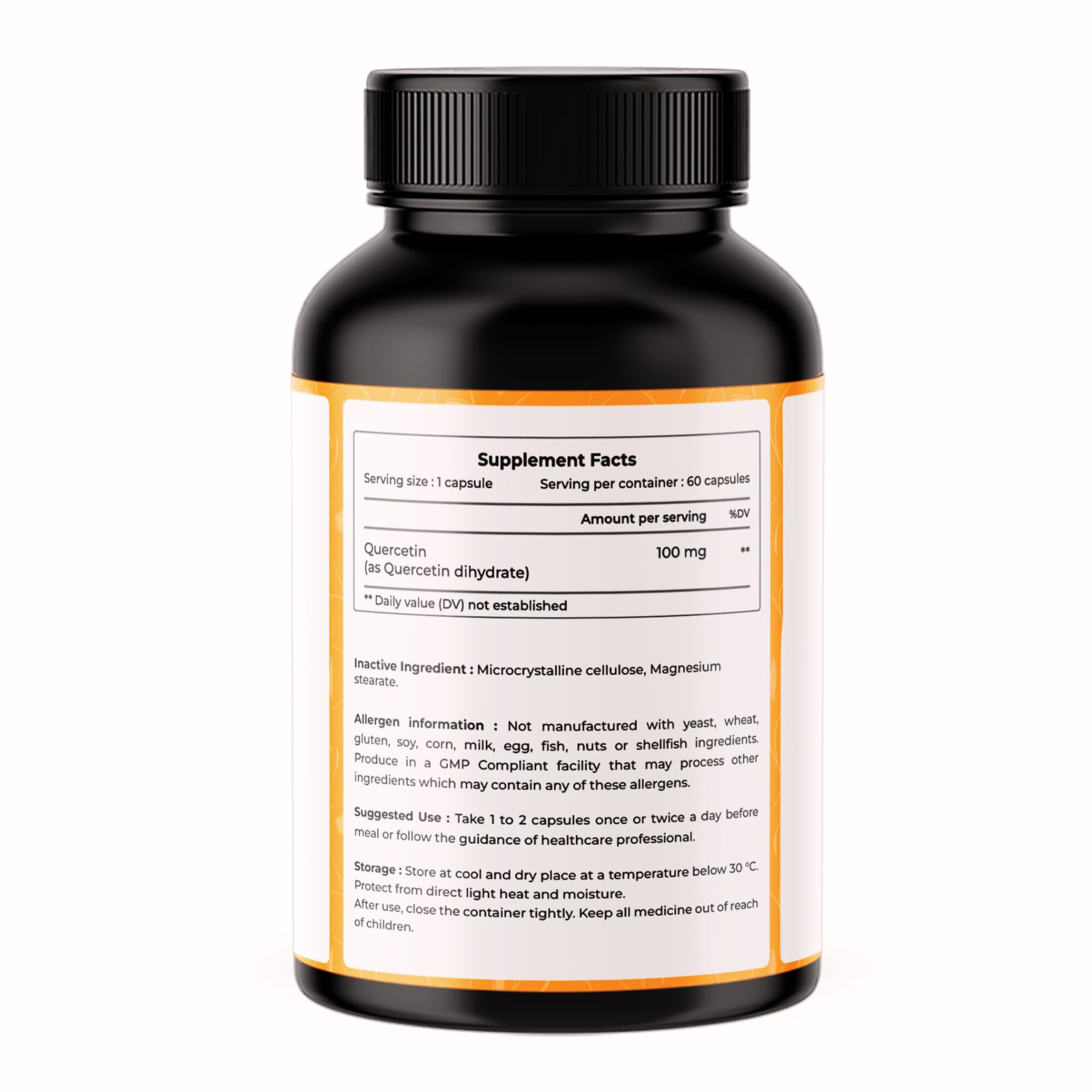 VREEX Quercetin 100 mg β Natural Bioflavonoid for Immune Support, Antioxidant Protection, Healthy Inflammatory Response & Heart Health (60 Capsules)