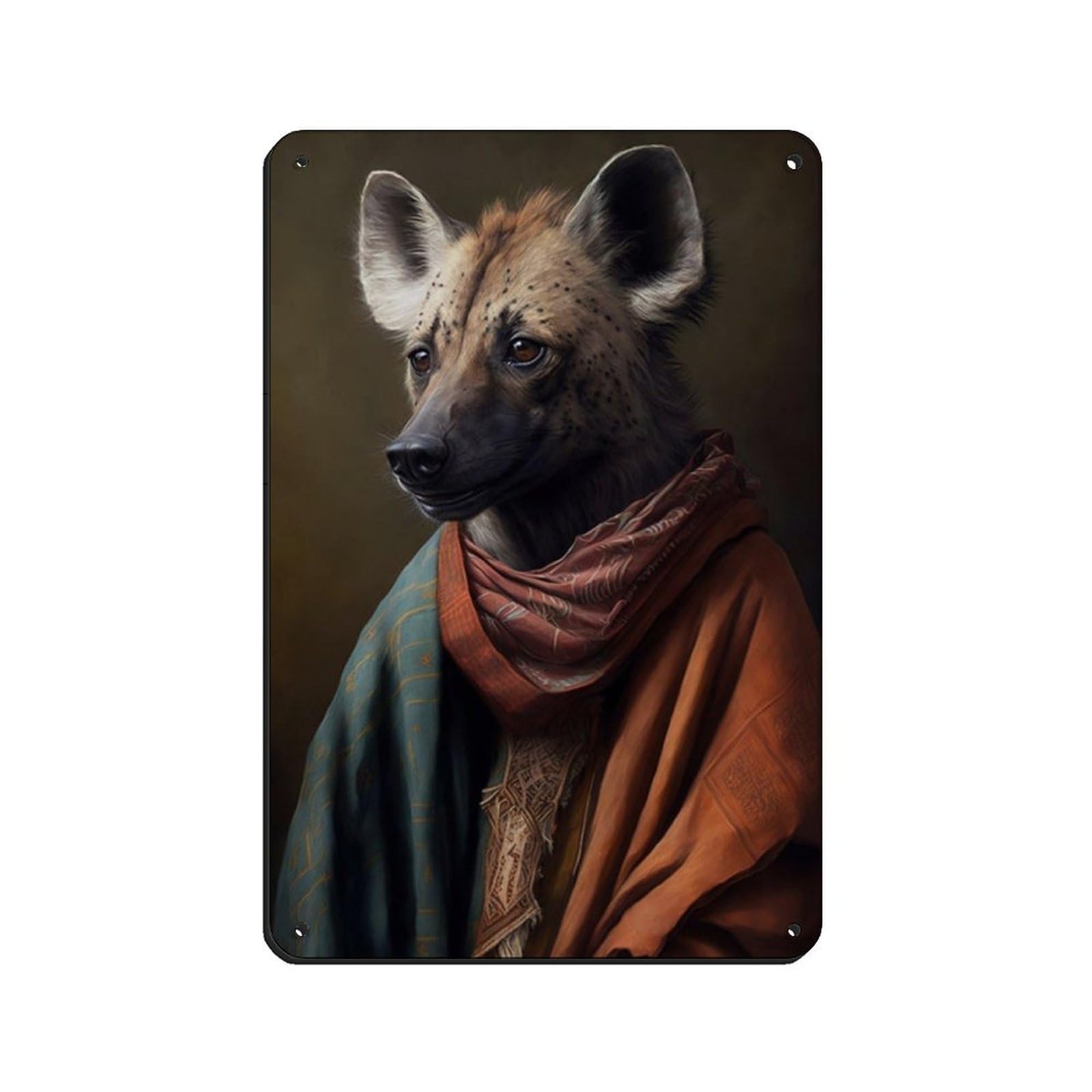 Lxwnze 20L X 30W Cm Hyena Vintage Poster Tin Sign Vintage Metal Pub Club Cafe Bar Home Wall Art Decoration Poster Retro 8X12inch(20X30cm)