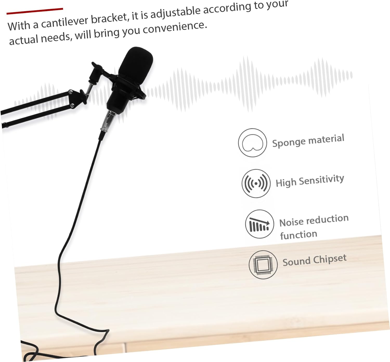 11pcs Microphone Kit Sound Card Condenser Mics for Computer Phone Karaoke Webcast Long-